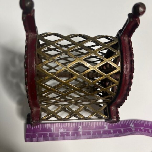 VTG Arcade Cast Iron Footed Cash Register Mesh Coin Bank 3.25"x2.5"x3.75" - Picture 2 of 14